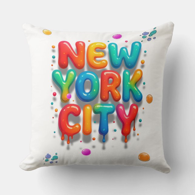 New York City Bubble Brev Kudde (Framsida)