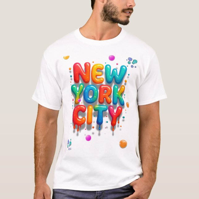 New York City Bubble Brev T Shirt (Framsida)