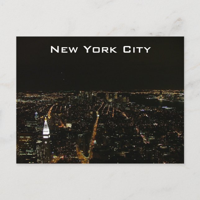 New York City by Night Vykort (Framsida)