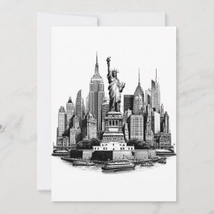 New York City Byggnad Architecture art Inbjudningar