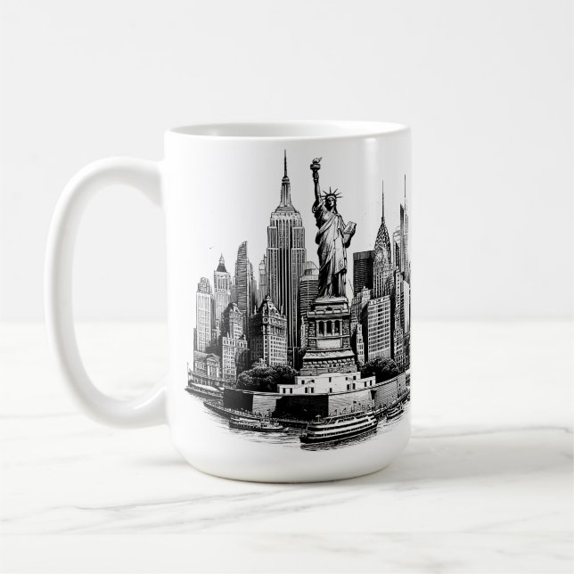 New York City Byggnad Architecture art Kaffemugg (Vänster)