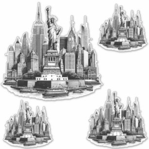 New York City Byggnad Architecture art Klistermärken