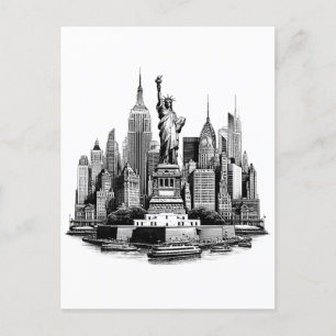 New York City Byggnad Architecture art Vykort
