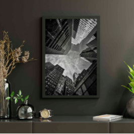 New York City Byggnad Black and White Poster