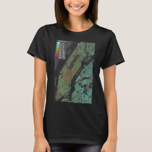 New York City Byggnad Height Karta Sticker T Shirt