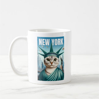 New York City Cat Frihetsgudinnan Mugg - Cute NYC