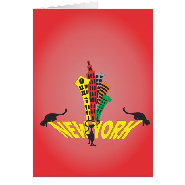 New York City cat Hälsningskort (Framsidan)