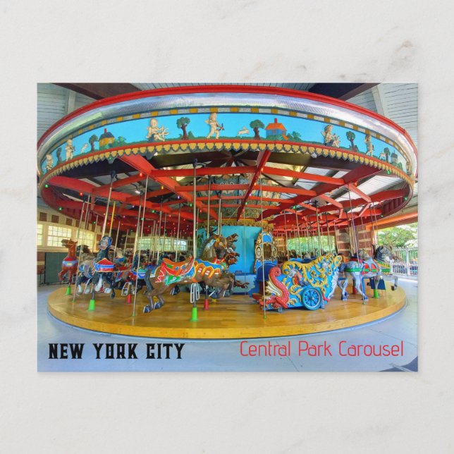 New York City - Central Park Carousel Vykort (Framsida)