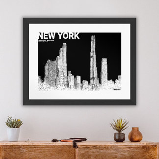 New York City Central Park Skyline Reseskiss Poster
