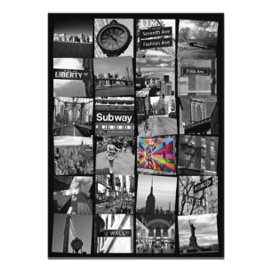New York City collage av photograps Fototryck