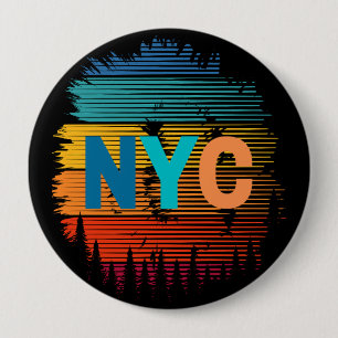 New York City Colorful Button Knapp