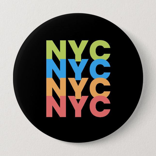 New York City Colorful Button Knapp (Framsida)