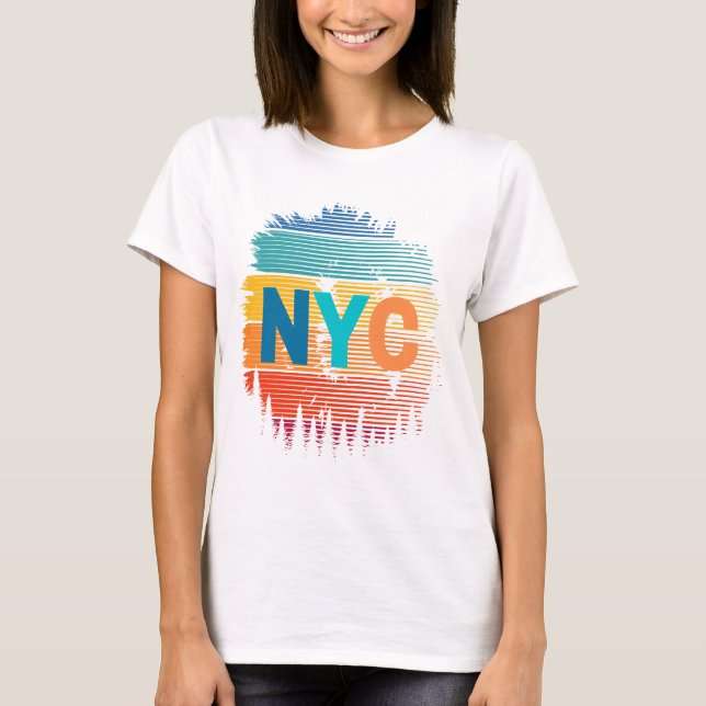 New York City Colorful T-Shirt (Framsida)