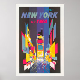 New York City Colorful Times Square Vintage resor Poster