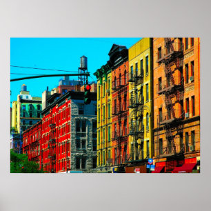 New York City "Columbus Ave" Väster Side Poster