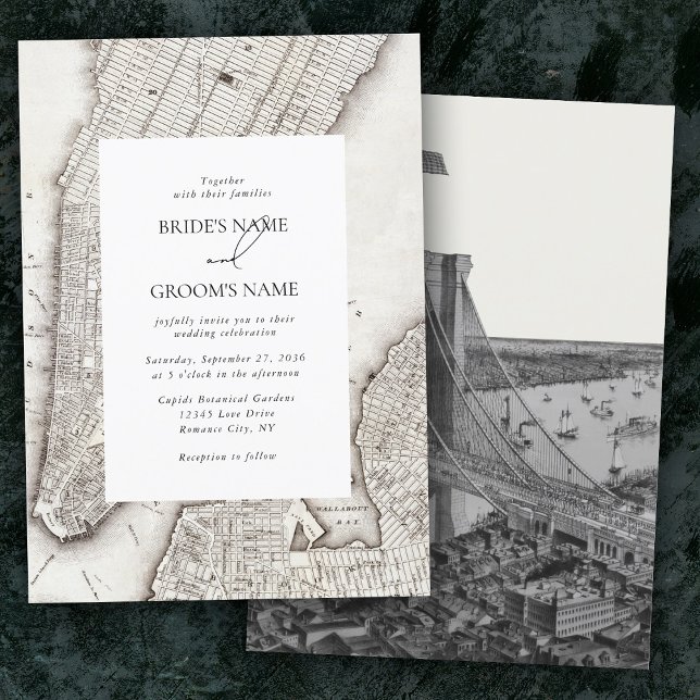 New York City Destination NYC Bröllop Inbjudningar (New York City Destination NYC Wedding Invitation)