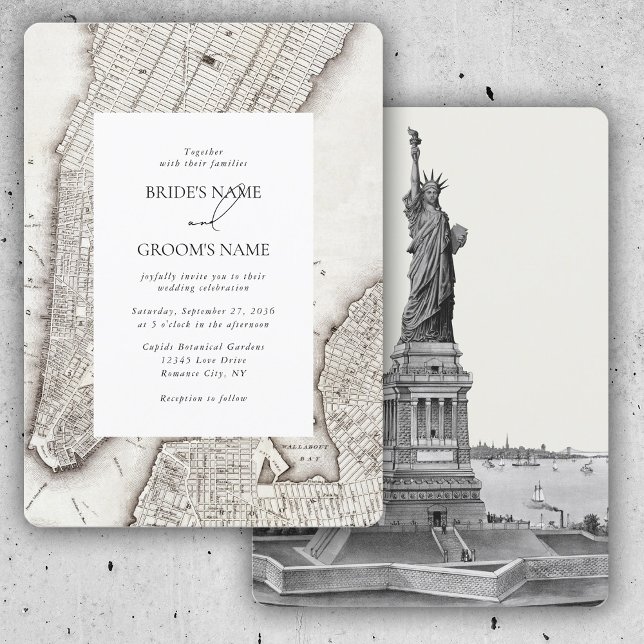New York City Destination NYC Bröllop Inbjudningar (New York City Destination NYC Wedding Invitation)