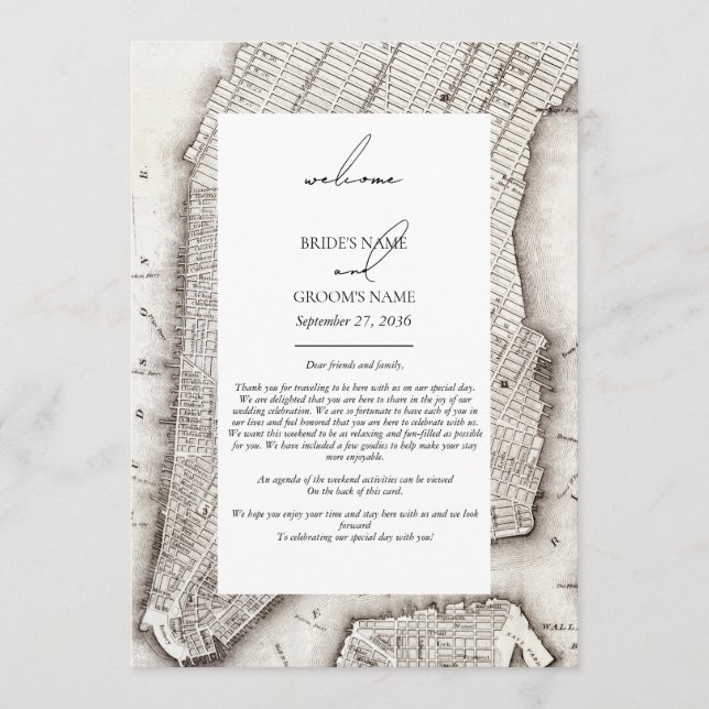 New York City Destination NYC Bröllop Itinerary Program (Framsida)