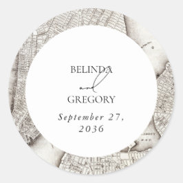 New York City Destination NYC Bröllop Runt Klistermärke