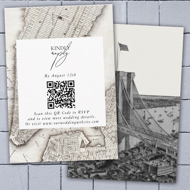 New York City Destination NYC Bröllop Tilläggskort (New York City Destination NYC Wedding Enclosure Card)