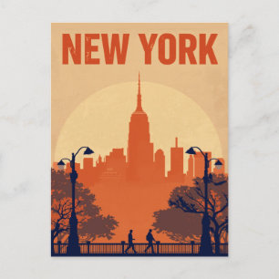 New York City Empire State Building Siluett Vykort