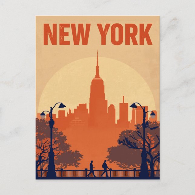New York City Empire State Building Siluett Vykort (Framsida)