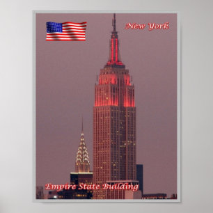 New York City - Empire state Byggnad - USA - Poster