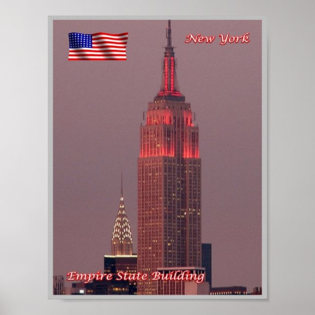 New York City - Empire state Byggnad - USA - Poster (Framsidan)
