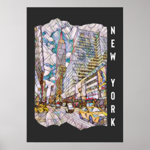 New York City Estetisk Moasikkonst Poster