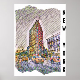 New York City Estetisk Mosaikkonst Poster