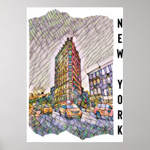 New York City Estetisk Mosaikkonst Poster