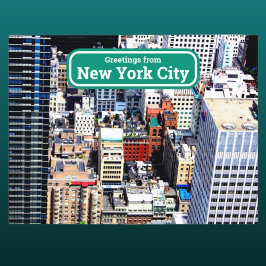 New York City-färgat, modernt, konstnärligt vykort