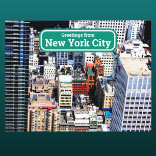 New York City-färgat, modernt, konstnärligt vykort