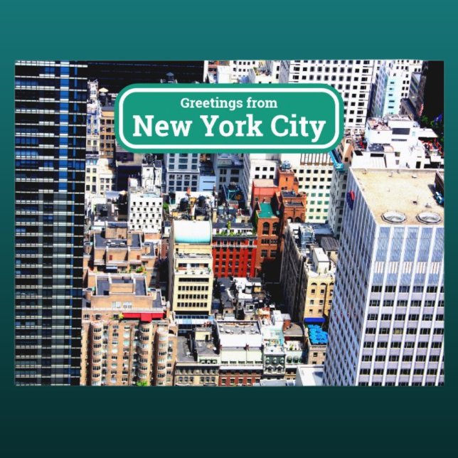 New York City-färgat, modernt, konstnärligt vykort (Skapare uppladdad)