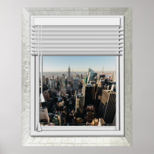 New York City fejkar fönstret beskådar Poster
