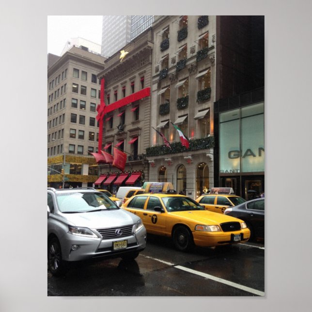 New York City Femte Avenue Taxi Photography NYC Poster (Framsidan)