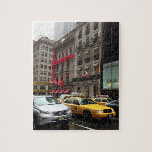 New York City Femte Avenue Taxi Photography NYC Pussel