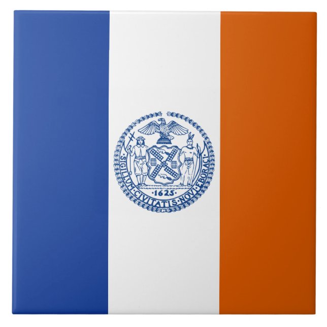 New York City flagga Kakelplatta (Framsidan)