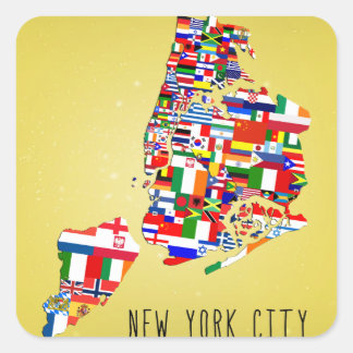 New York City Flaggor Stickers Fyrkantigt Klistermärke