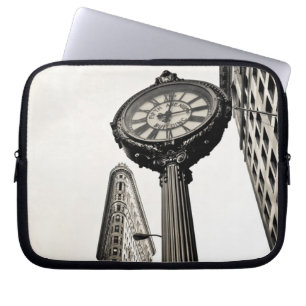 New York City - Flatiron byggnad och tar tid på Laptop Sleeve