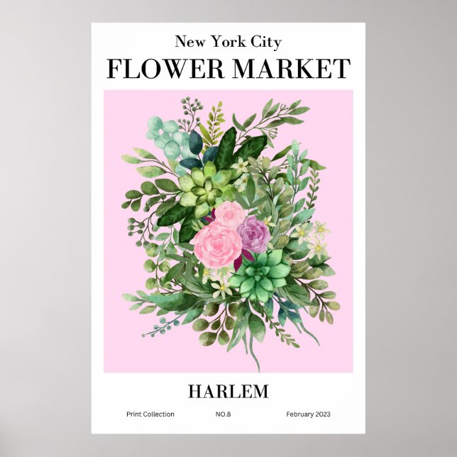 New York City Flower Market Harlem Poster (Framsidan)
