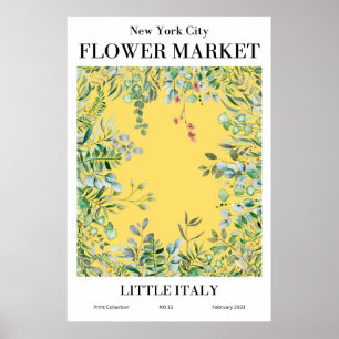 New York City Flower Market Little Italien Poster