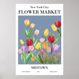 New York City Flower Market Midtown Poster