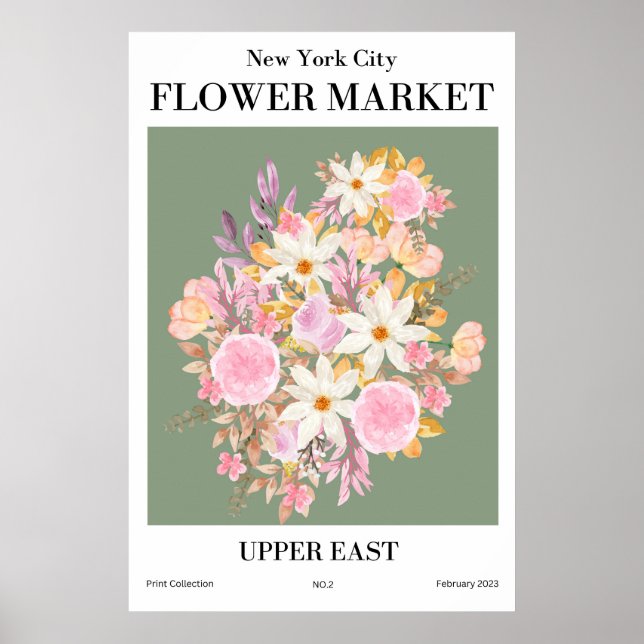 New York City Flower Market Upper Öster Poster (Framsidan)
