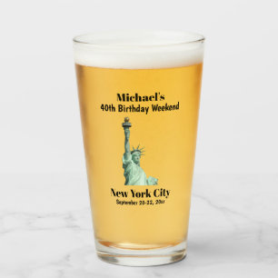 New York City Födelsedagsfests Killar Resa Beer Pi Glaskopp