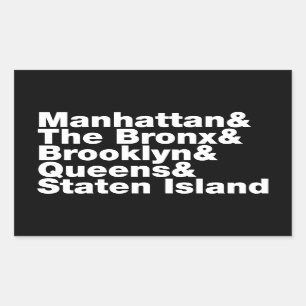 ~ New York City för fem städer Rektangulärt Klistermärke