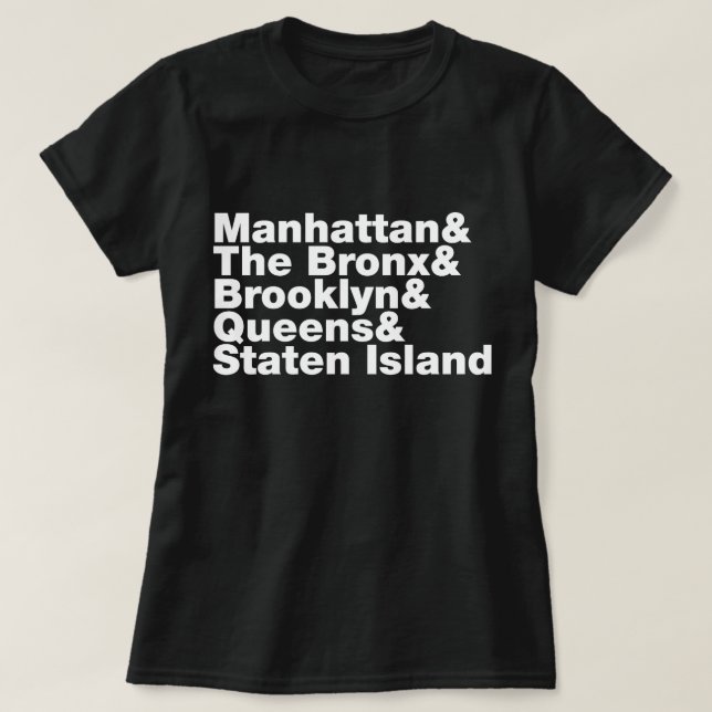 ~ New York City för fem städer T-shirt (Design framsida)