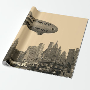 NEW YORK CITY för KONST30-talLITET LUFTSKEPP Presentpapper