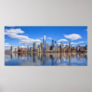 New York City Freedom Torn Skyline vykort Poster