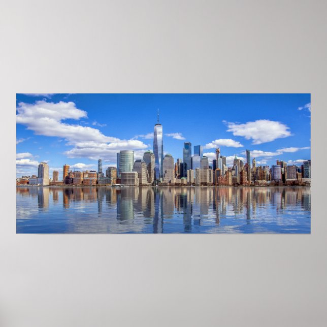 New York City Freedom Torn Skyline vykort Poster (Framsidan)